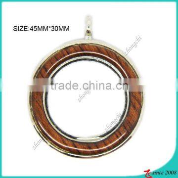 Zinc Alloy Wood Glass Memory Floating Locket