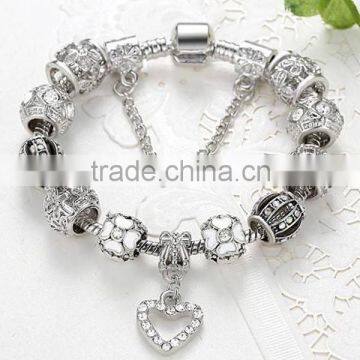 interchnageable european charm bracelet -heart