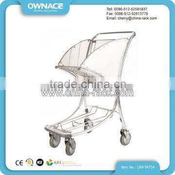 Stainless Steel 4 Wheels Airport Luggage Cart Baggage Trolley