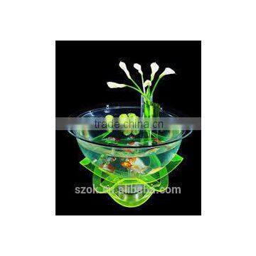 clear acrylic customized design rounded beautiful desktop fish tank hot selling