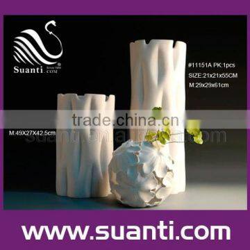 Decorative white resin vase for home decoration