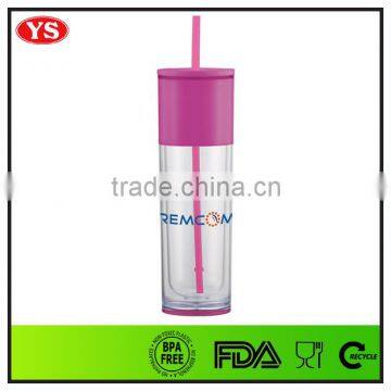 Acrylic plastic custom starbucks tumbler with match straw