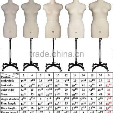 professional pinnable female dress form tailoring mannequin with magnetic shoulder