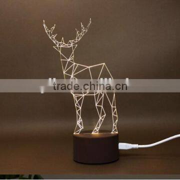 Christmas Decoration 5W 3D Acrylic LED Deer Animal Light