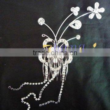 rhinestone flower hair comb