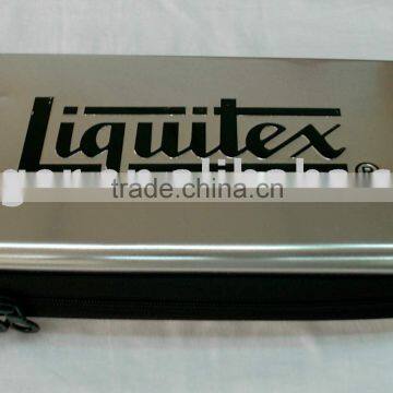 Tin pencil box with zipper, cd case