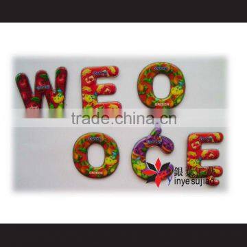 Letter Design soft pvc/epoxy fridge magnet