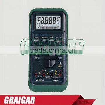 MY68 Handheld LCD Auto Range DMM Digital Multimeter DC AC Voltage Current Ohm Capacitance Frequency Meter Tester