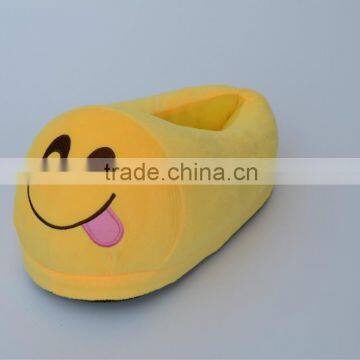 Household indoor warm emoji plush funny bedroom slippers ,QQ expression plush shoes