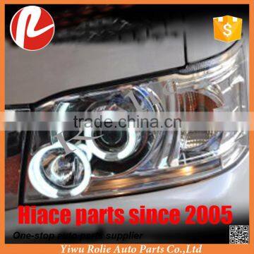 Crystal Clear CCFL Angel Eyes HID Projector lens LED Head Light for Toyota Hiace 05-10