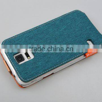 High Quality Fabric Leather Case Cru Series Nubook Type for Samsung Galaxy S5