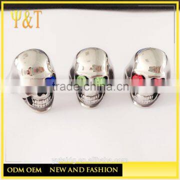 Jingli Jewelry 2016 new style big evil eyes crystal skull biker rings (HS-115)