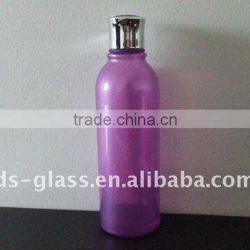 violet cosmetic glass bottles screw cap with shining