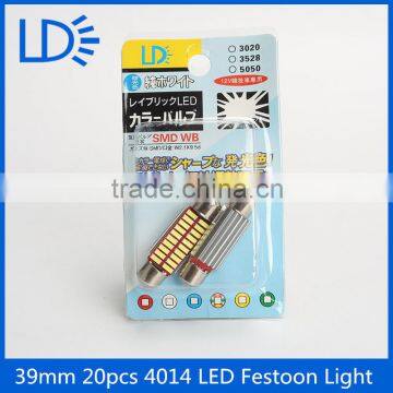 Led Car Bulbs 39mm Canbus Led Light 10-30v 20SMD 4014 Festoon Light photo-1