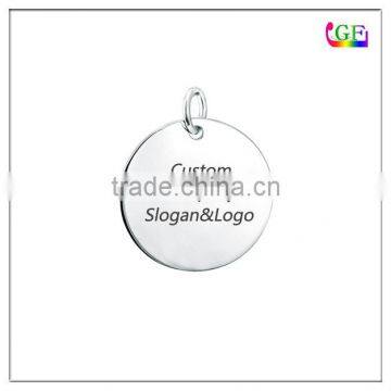Silver hand stamp custom logo pendant