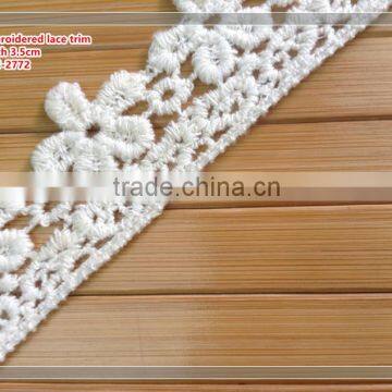 Kids Dress Cotton Embroidered Lace Trim