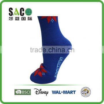 Fancy Red Snow Pattern Red and White Stripe Blue Knee-high Sports Socks photo-4