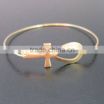 Hotselling stainless steel ankh design screw bangle for sale