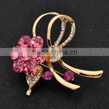 New design graceful rhinestone plum brooch