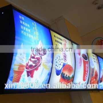 Black Colour Aluminum Profile Snap KFC led menu light boxes