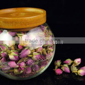 Top quality Borosilicate glass jar with wood lid