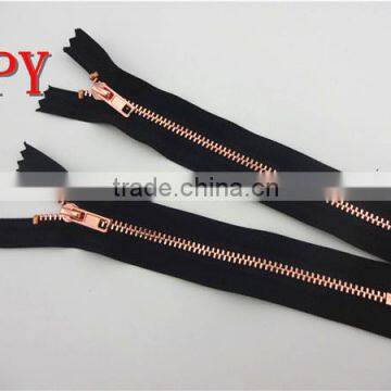 brass rose gold Auto-lock Closed-end metal zipper