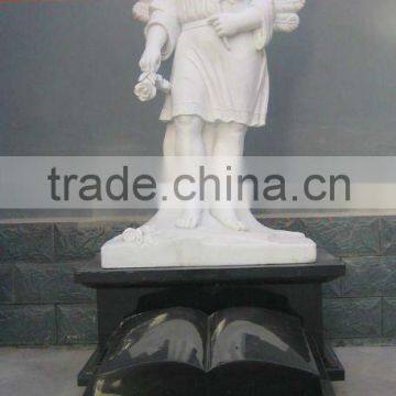 European Style White Marble Tombstone HT-S-MB092