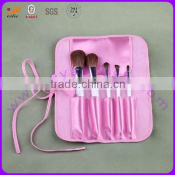 5pcs mini cosmetic brush set with pink pouch