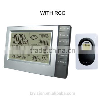 Radio controlled Weather Station Clock/Promotional digital thermo hygrometer RF RCC weather station