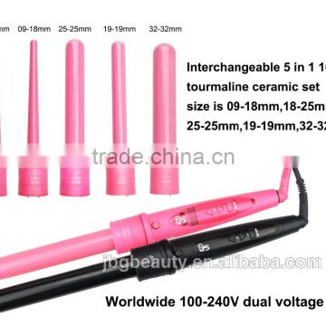 best selling products Automatic hair curlers hair straightener aliexpress hair machine weaving with LED with 5 barrels