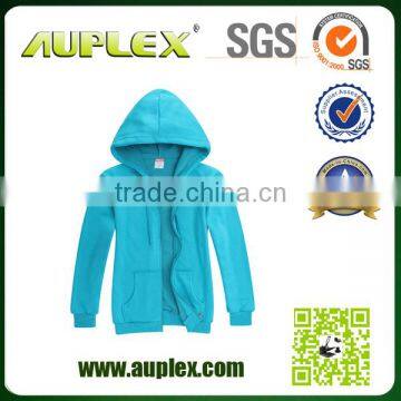 2015 Sublimation 100% Combed Cotton Plain Black Zipper Hoodie for Sale photo-3