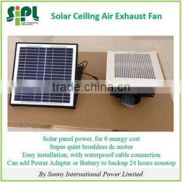 Green Energy Solar Powered Ceiling Air Exhaust Plastic Fan