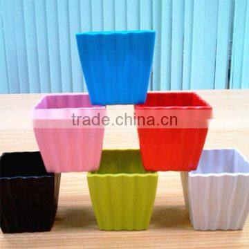 Modern Decor Small Colored Rectangular Resin Flower Pots photo-2