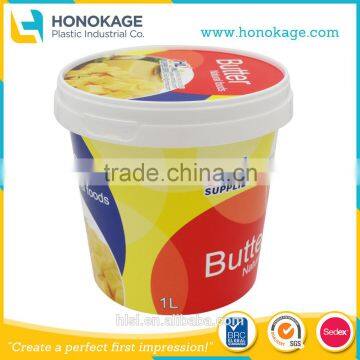 Plastic ice cream containers with lids,ice cream container with IML labels,plastic product packaging boxes with logo