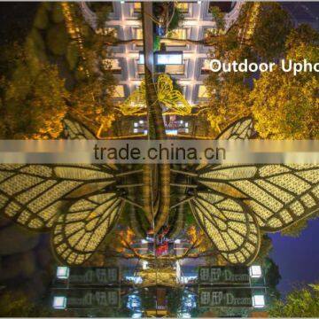 Garden Rattan Hand Woven Weather Resistance PE Plastic Aluminum Frame Animal Butterfly Garden Decoration photo-2