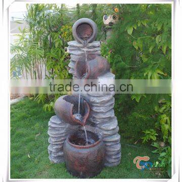 Four Jar Artificial Decoration Garden Waterfall Fountain photo-3