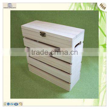 Manufacturer Plate Front Small Lid Standing Wooden Box