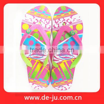 Flower Printing Flip Flops Platform Heel Slippers