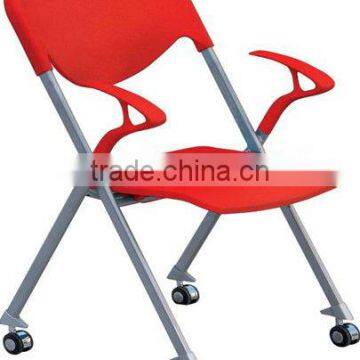 2014 Hot sale blow molding colored plastic folding chair