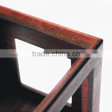 Office Desk Square Wooden Hollow Pen Holder, Stationery Storage Holder photo-5