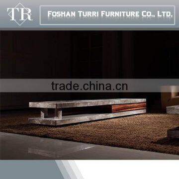 Modern Living Room Furniture Nature Marble Travertine TV Cabinet Designs photo-2