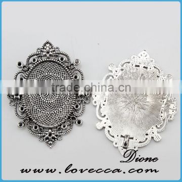 clear glass cabochon metal setting	,fashion alloy pendant setting,pendant trays and setting