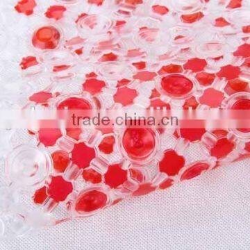 Transparent Oval PVC Anti Slip Bath Mat With Heart Pattern/bathroom Mat photo-3