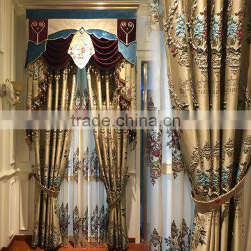 JA863 Momoda Luxury Home Decorations French Retro Antique Curtain With Sheers and Valance Arabian Champagne Beige Curtain Fabric photo-2