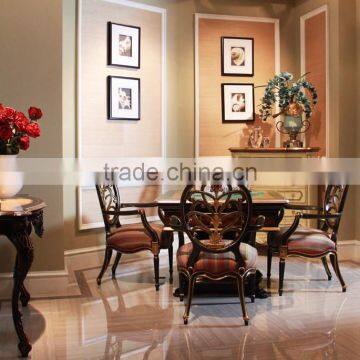 Royal Luxurious French Baroque Wood Carving Round Dining Table With Floral Marquetry Inlay Table Top BF12-03284c photo-6
