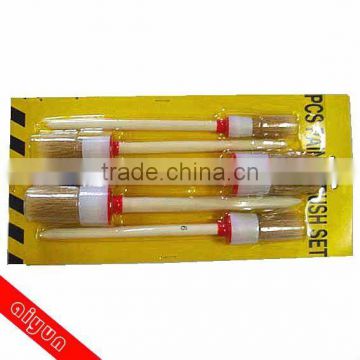 5pcs round paint brush set r2 r4 r6 r8 r10 bristles+wooden handle