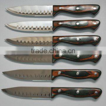 stainless steel wood handle steak knife