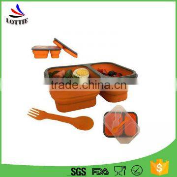2016 Best Selling High Temperature Food Grade Eco-Friendly Feature and Food Use Silicone Collapsible Lunch Box photo-3