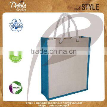 Printed Canvas Three Bottle Wine Bag With Twisted Rope Handle photo-2
