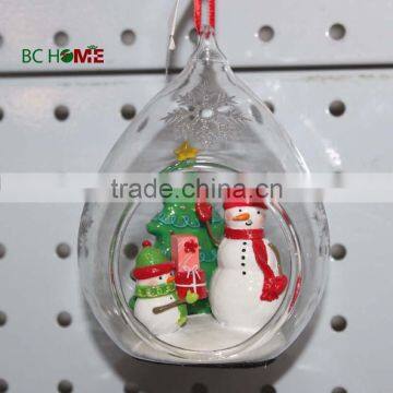 2015 resin figurine inside christmas ball glass